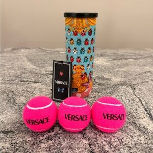 Versace Pink Tennis Balls with Decorative Can